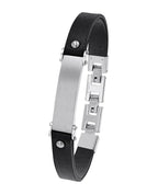 große gravurfläche flaches breites lederarmband doppelt gelegt