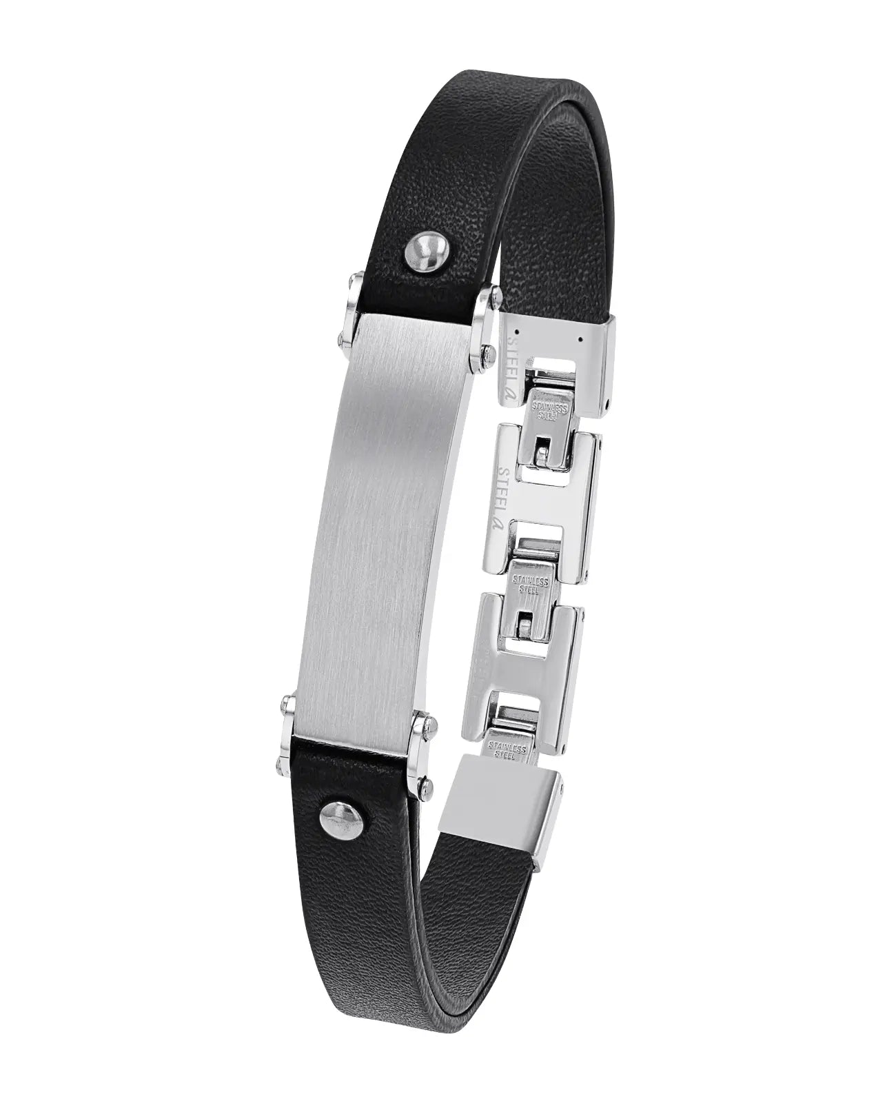 große gravurfläche flaches breites lederarmband doppelt gelegt