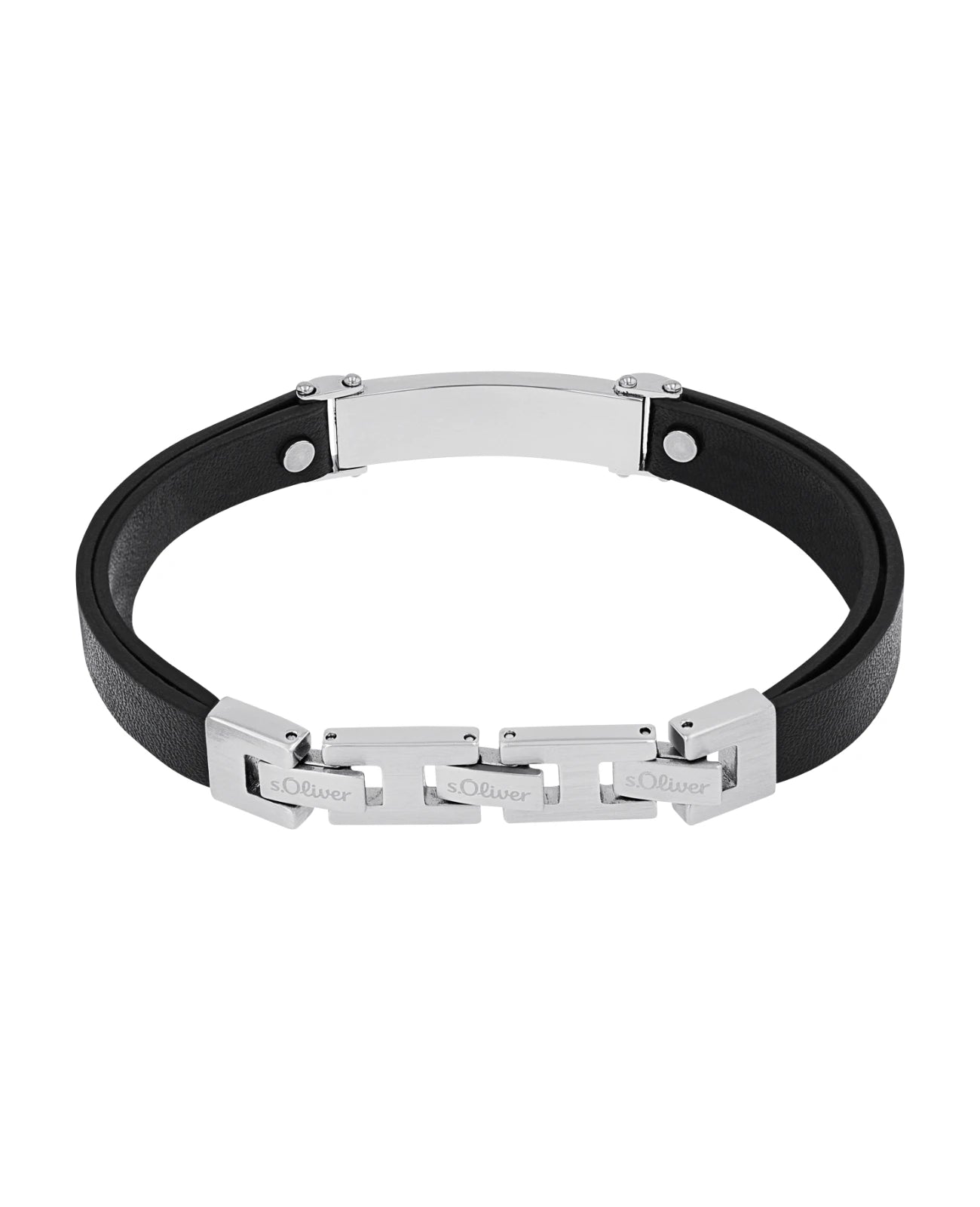 große gravurfläche flaches breites lederarmband doppelt gelegt