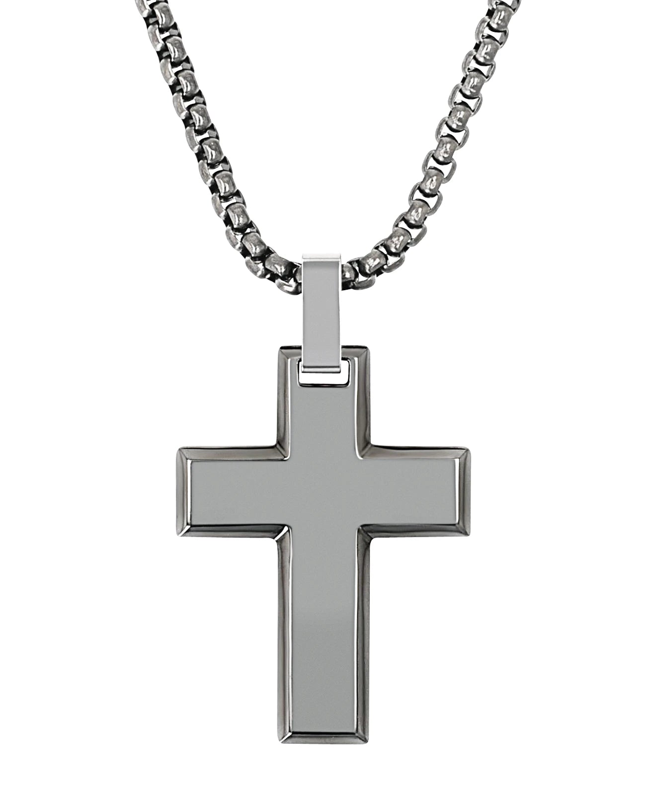 veneziakette mit breiten kantigen kreuz anhänger
