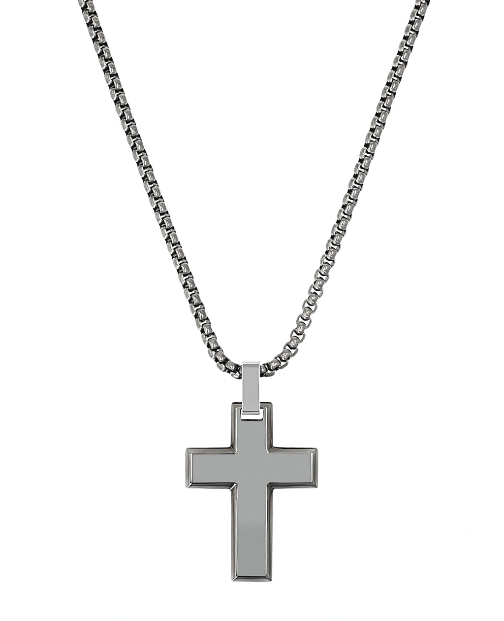 veneziakette mit breiten kantigen kreuz anhänger
