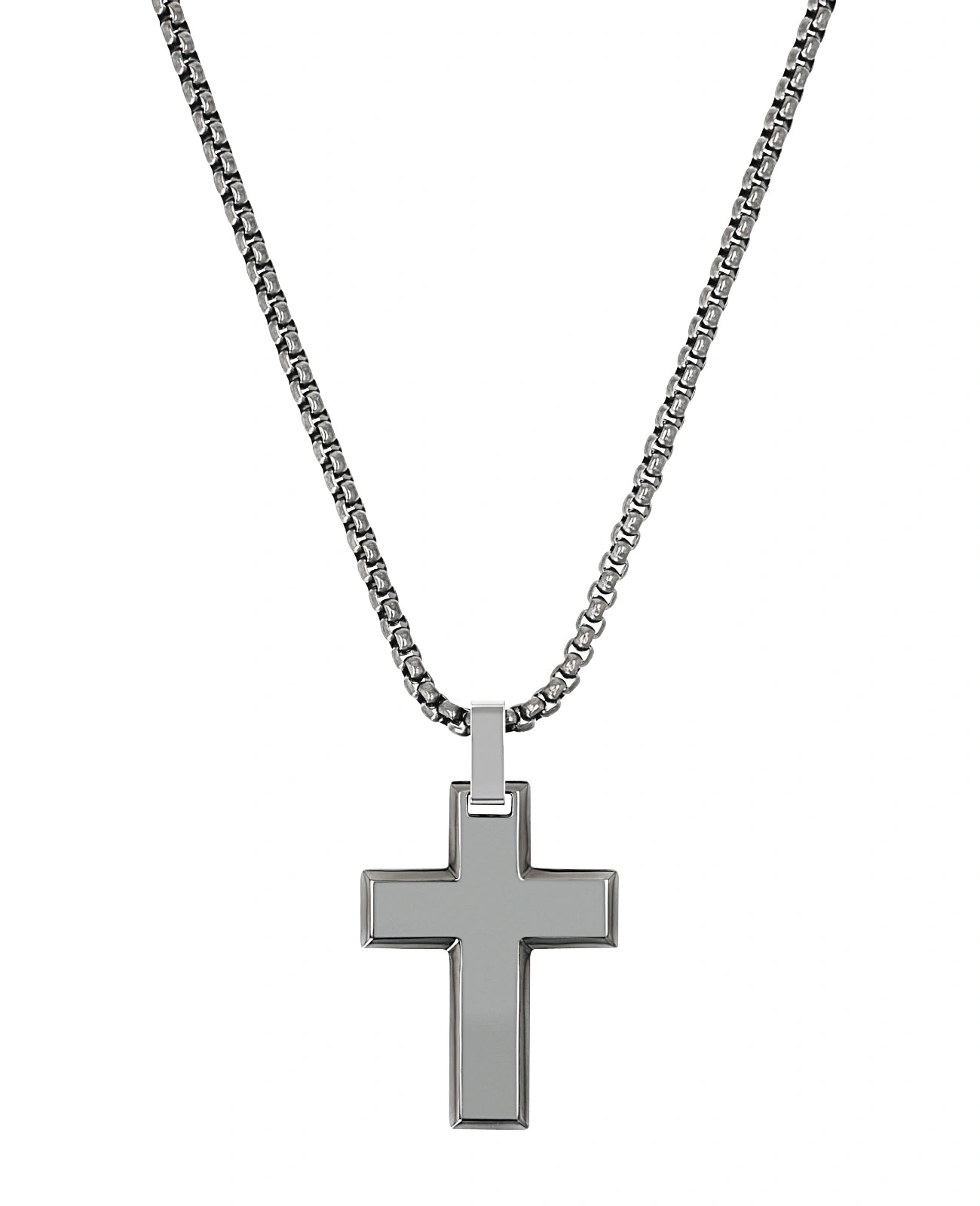 veneziakette mit breiten kantigen kreuz anhänger