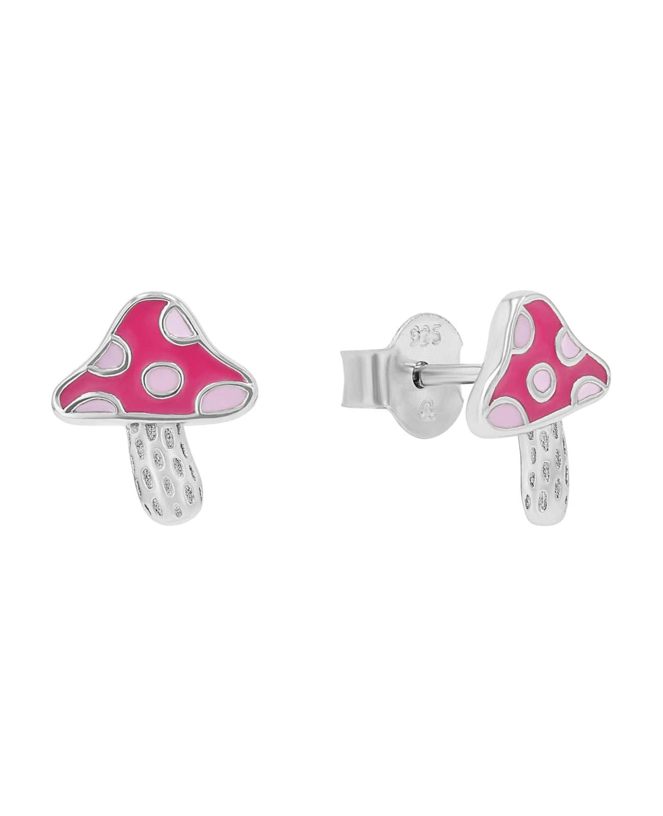 pilz ohrstecker die kappe ist rot rosa
