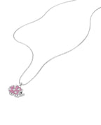Ankerkette mit Igel Anhänger mit rosa Lackeinlage und mehreren Zirkonia Steinen