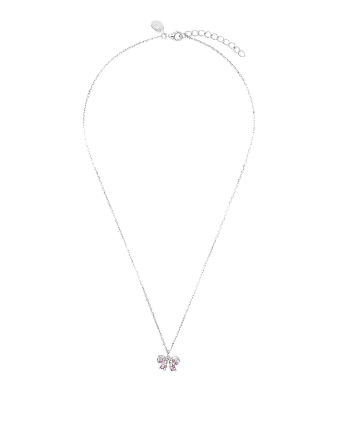 Anker Halskette mit Schleifchen Anhänger mit rosa, lila und weißen Zirkonia Steinen