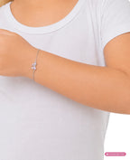 Anker Armkette mit Schleifchen Mittelteil mit rosa, lila und weißen Zirkonia Steinen