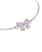 Anker Armkette mit Schleifchen Mittelteil mit rosa, lila und weißen Zirkonia Steinen