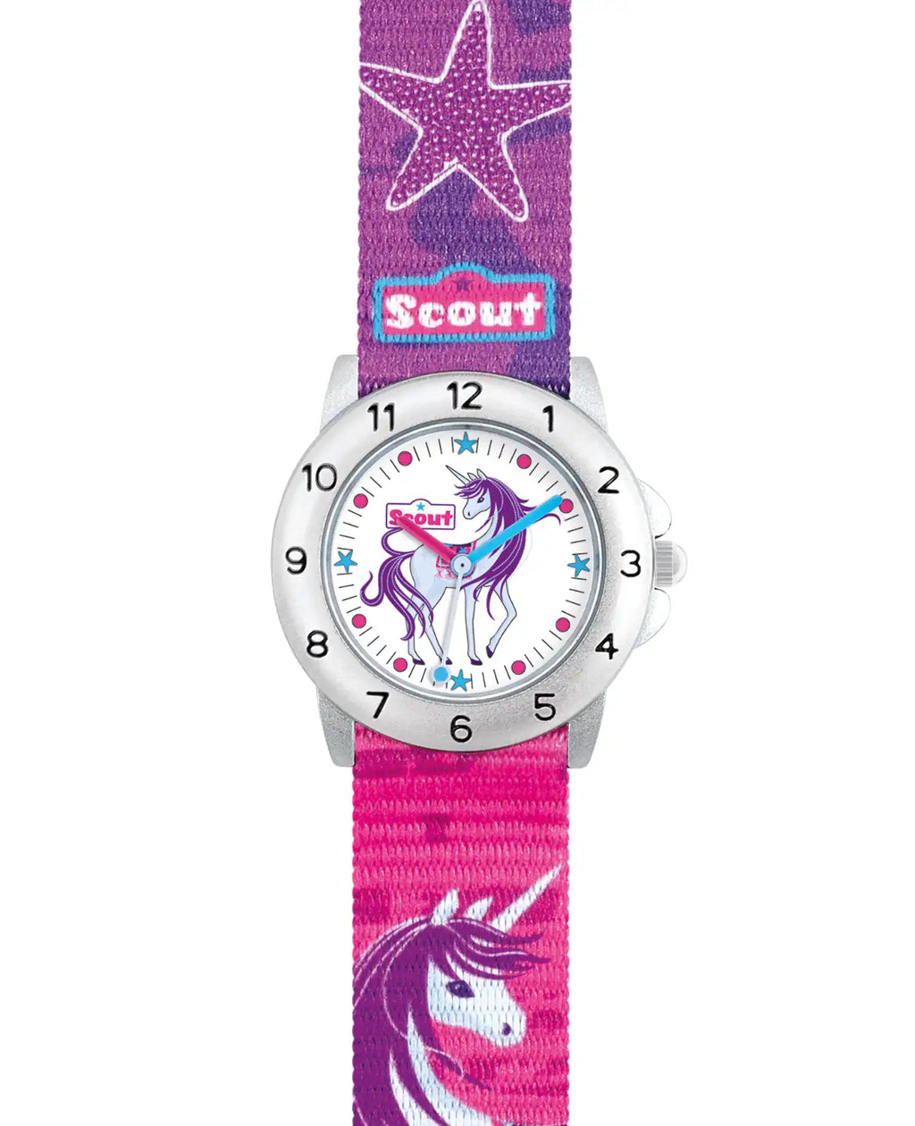 silbernes gehäuse rosa lia band mit einhorn Motiven