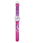 silbernes gehäuse rosa lia band mit einhorn Motiven