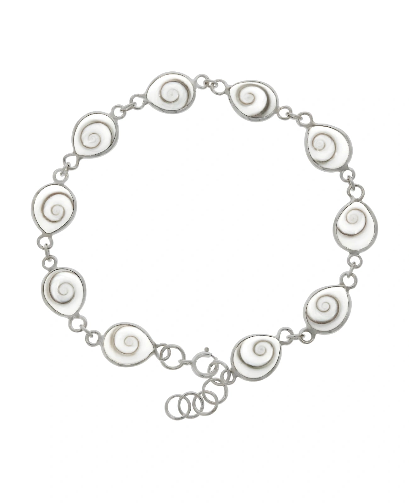 Armband bestehend aus beweglichen tropfenförmigen Muscheln