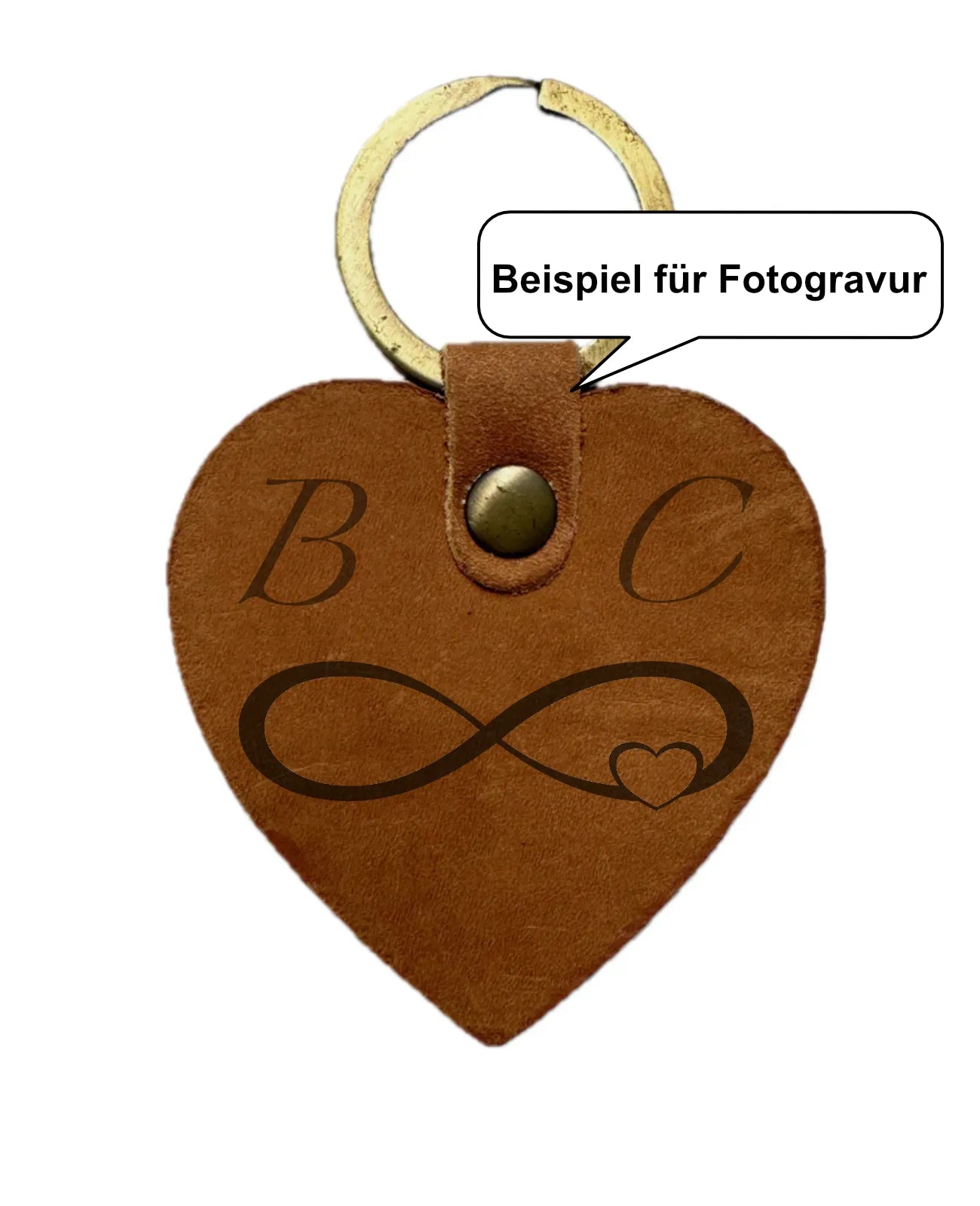 Beispiel für Fotogravur Unendlichkeitszeichen Herz