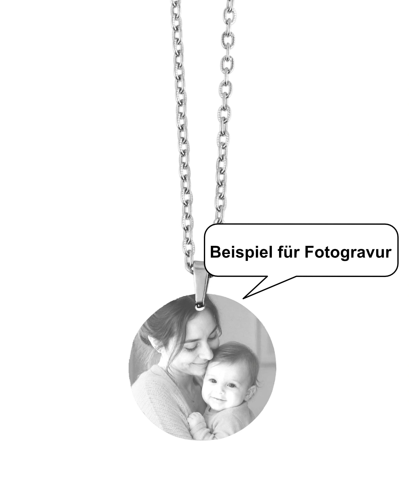 Beispiel für Fotogravur Mutter mit Kind