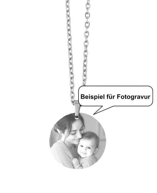 Beispiel für Fotogravur Mutter mit Kind