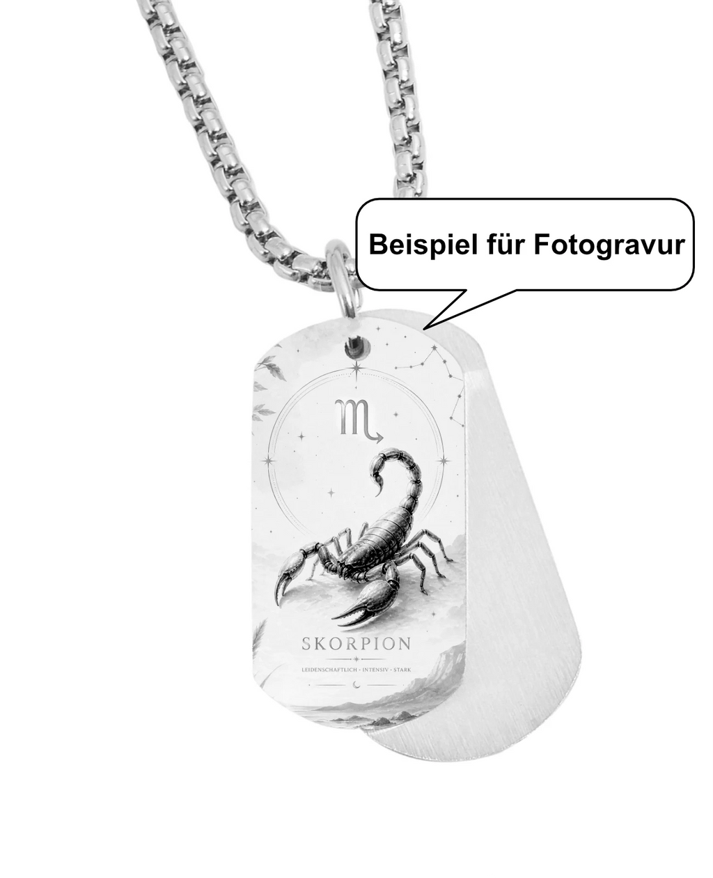 Beispiel für Fofotogravur Sternzeichen Skorpion