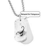 Beispiel für Fofotogravur Sternzeichen Skorpion