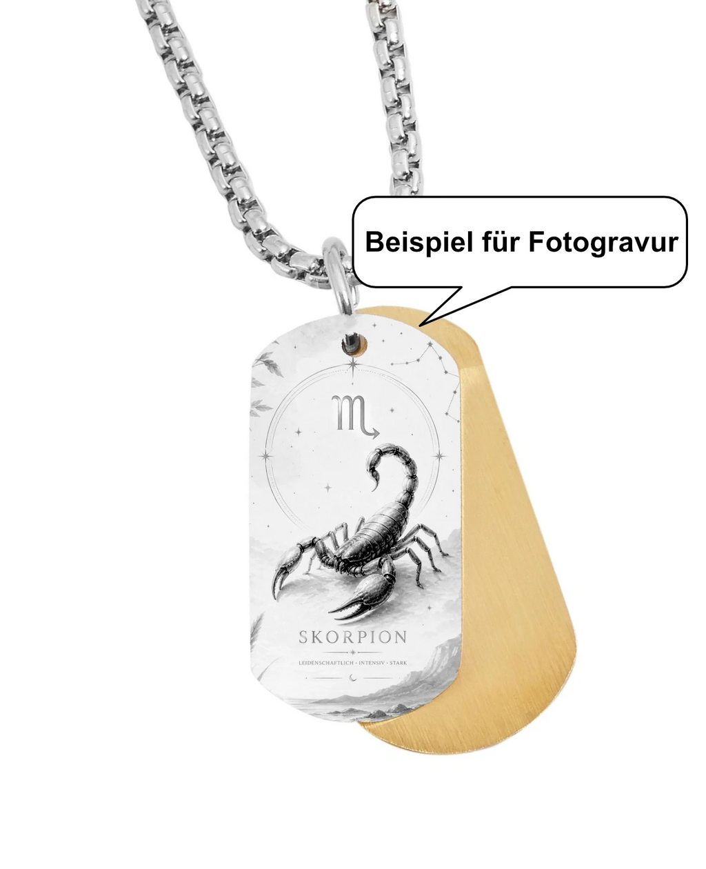 Beispiel für Fotogravur Sternzeichen Skorpion
