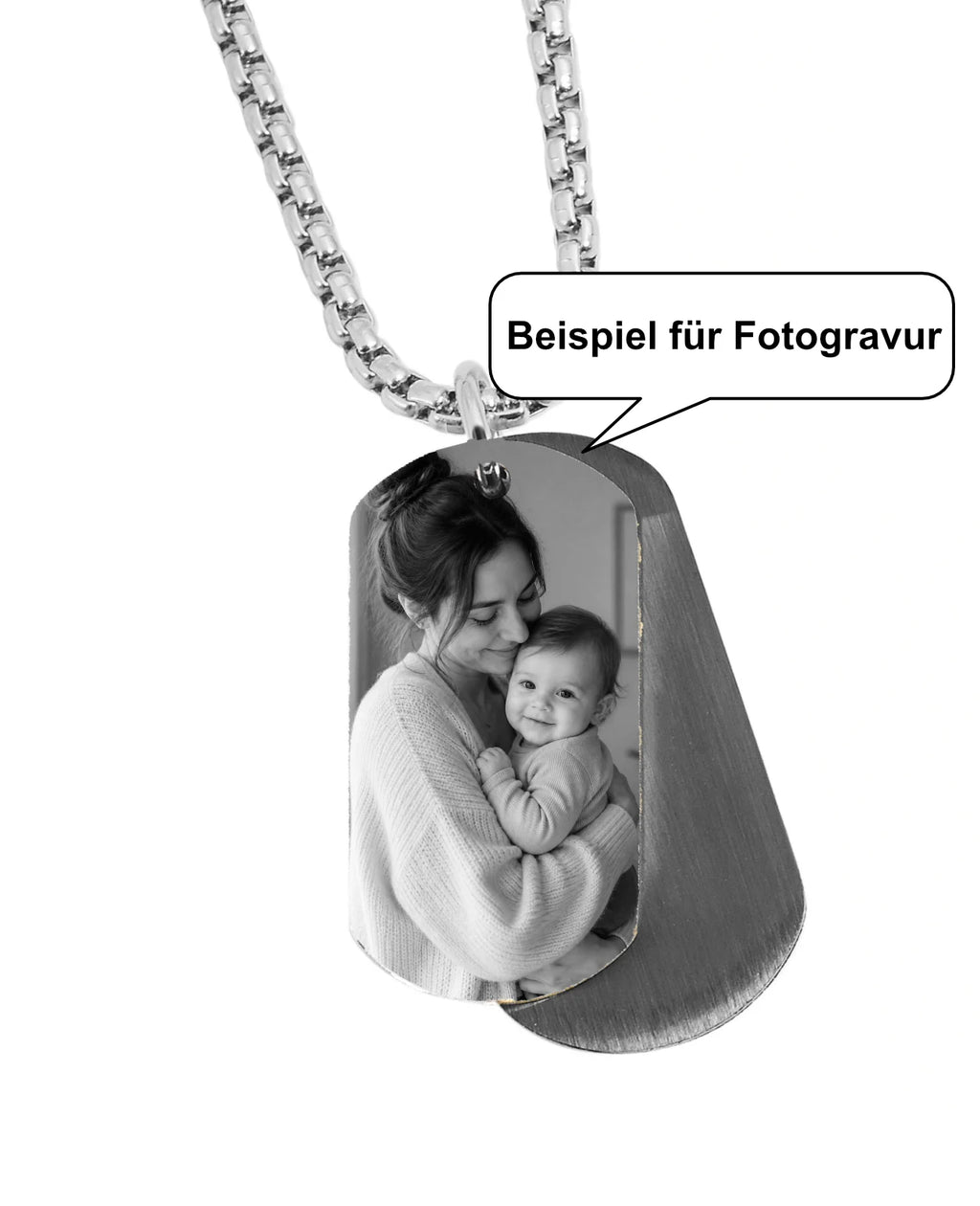 Beispiel für Fotogravur Mutter mit Kind