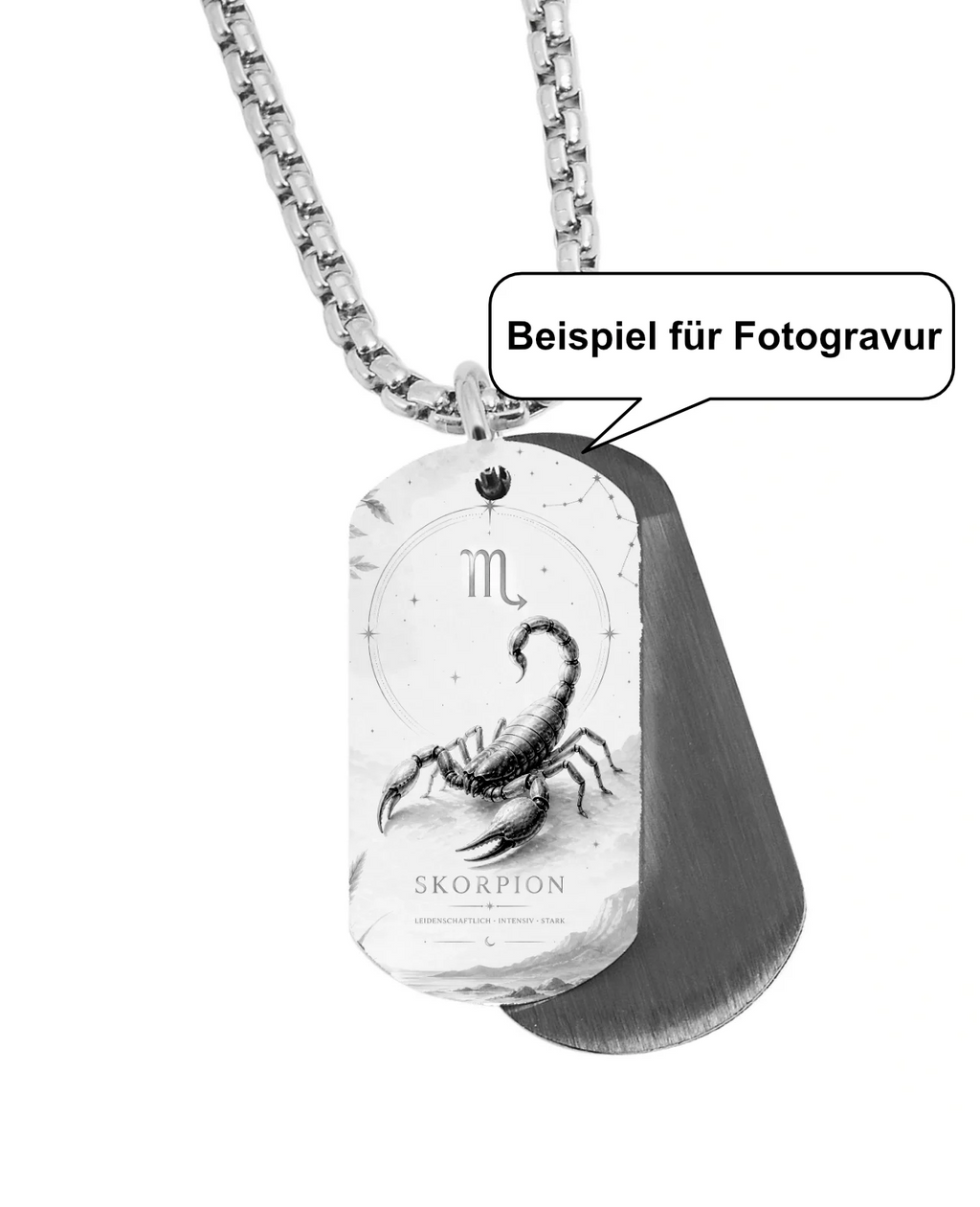 Beispiel für Fotogravur Sternzeichen Skorpion