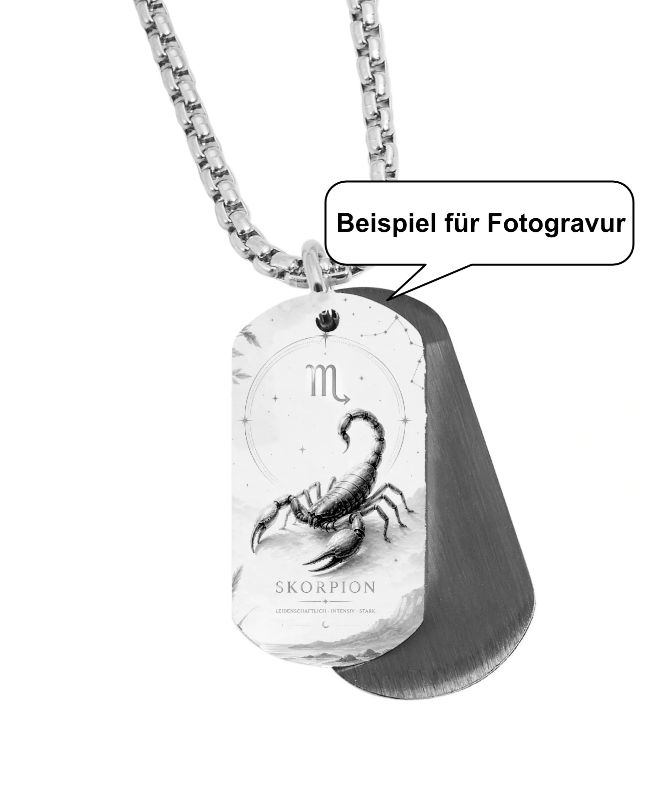 Beispiel für Fotogravur Sternzeichen Skorpion
