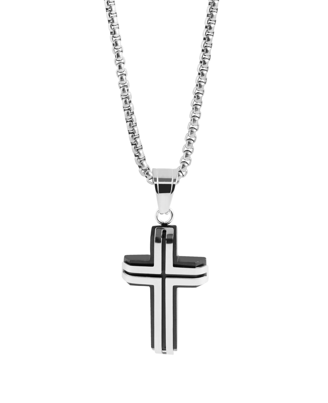 Veneziakette mit Karabinerverschluß Anhänger kantiges Kreuz