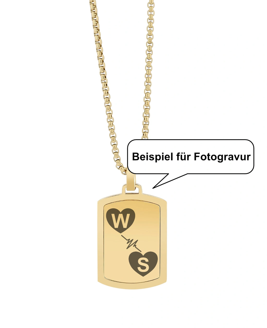 Beispiel für Fotogravur Herzschlag