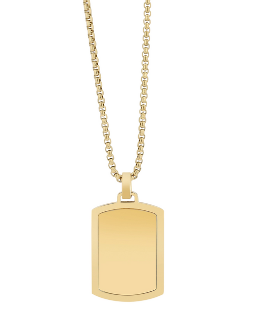 erbskette mit dog tag anhaenger eckig teilmattiert