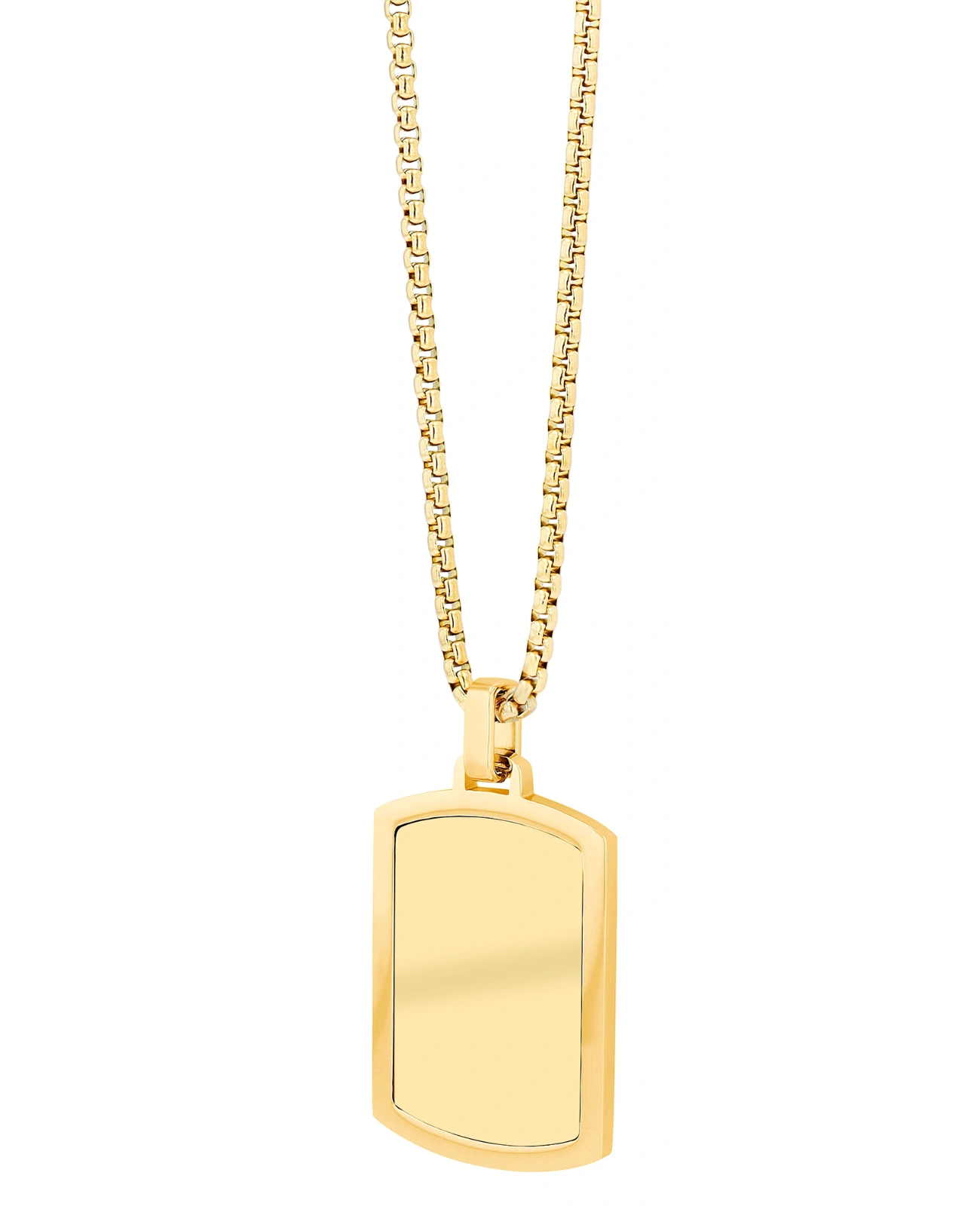erbskette mit dog tag anhaenger eckig teilmattiert