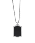Veneziakette mit Dog Tag Anhänger eckig teilmattiert