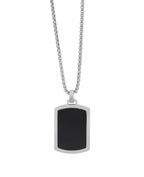 Veneziakette mit Dog Tag Anhänger eckig teilmattiert