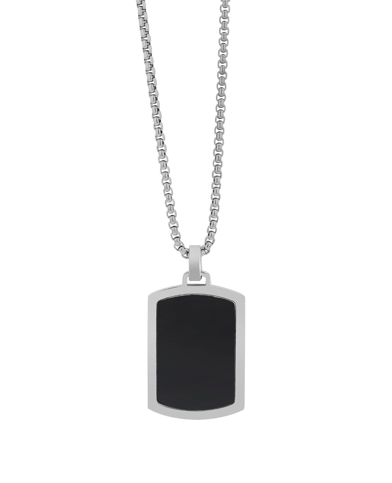 Veneziakette mit Dog Tag Anhänger eckig teilmattiert
