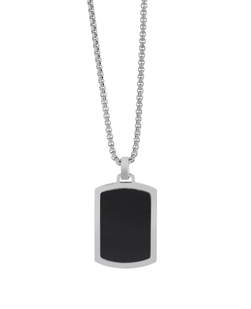Veneziakette mit Dog Tag Anhänger eckig teilmattiert