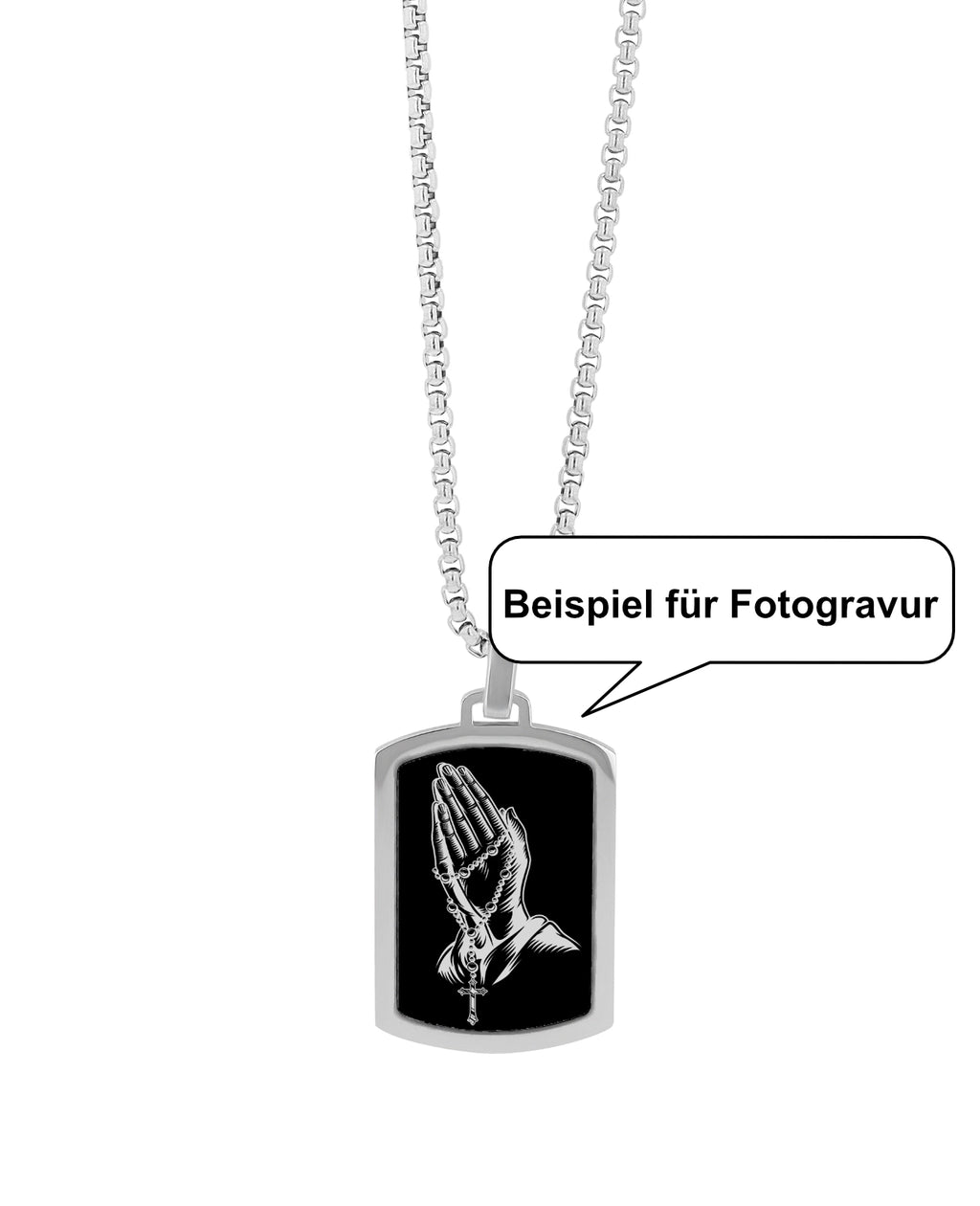 Beispiel für Fotogravur Betende Hände
