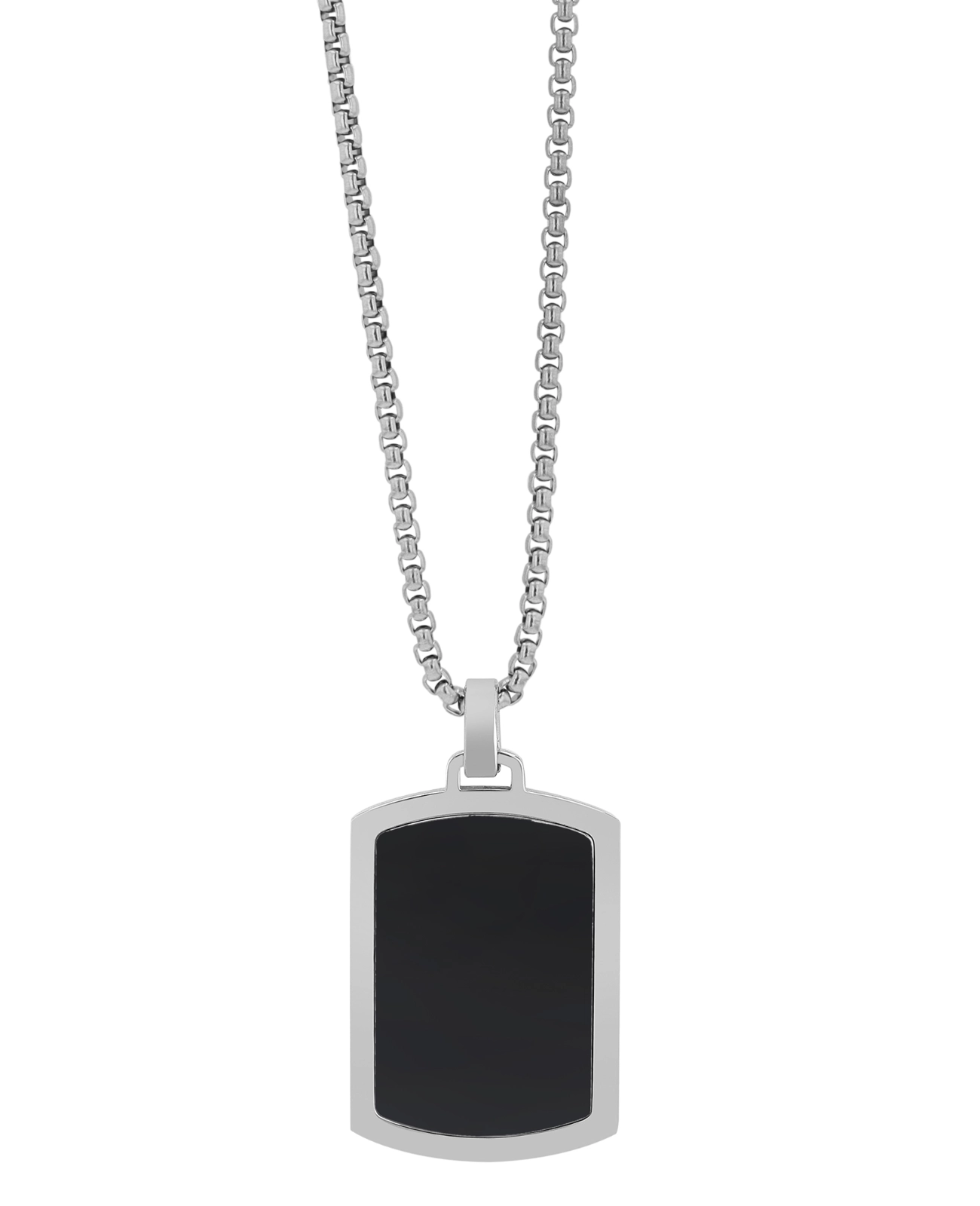 erbskette mit dog tag anhaenger eckig teilmattiert