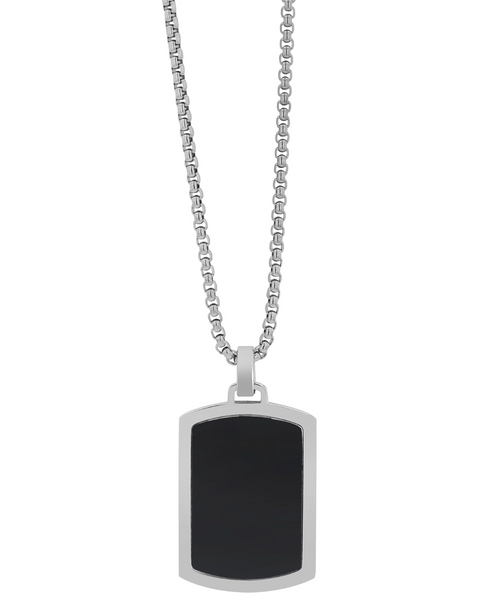 erbskette mit dog tag anhaenger eckig teilmattiert