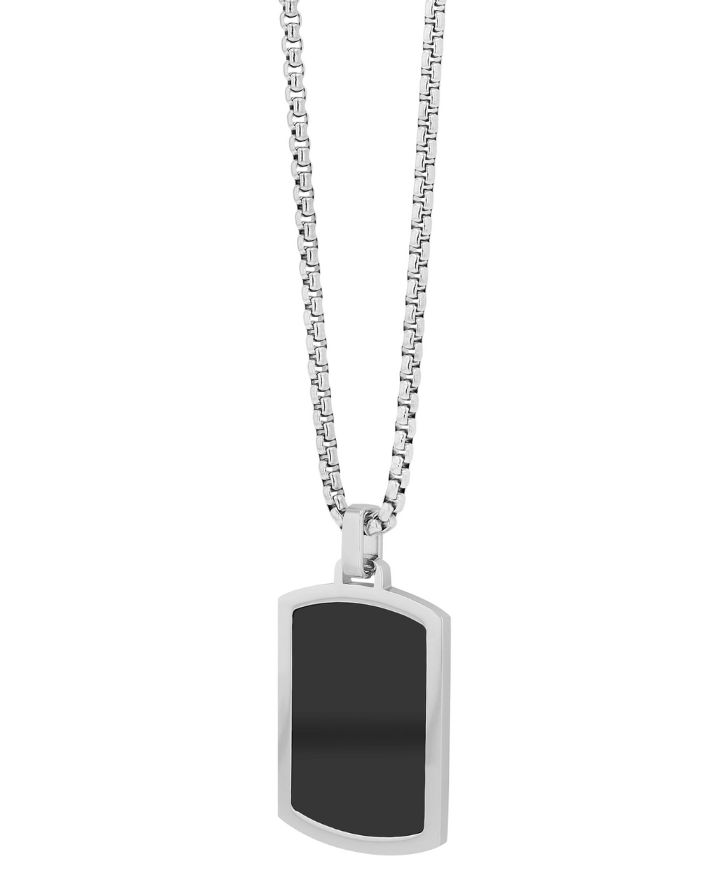 erbskette mit dog tag anhaenger eckig teilmattiert
