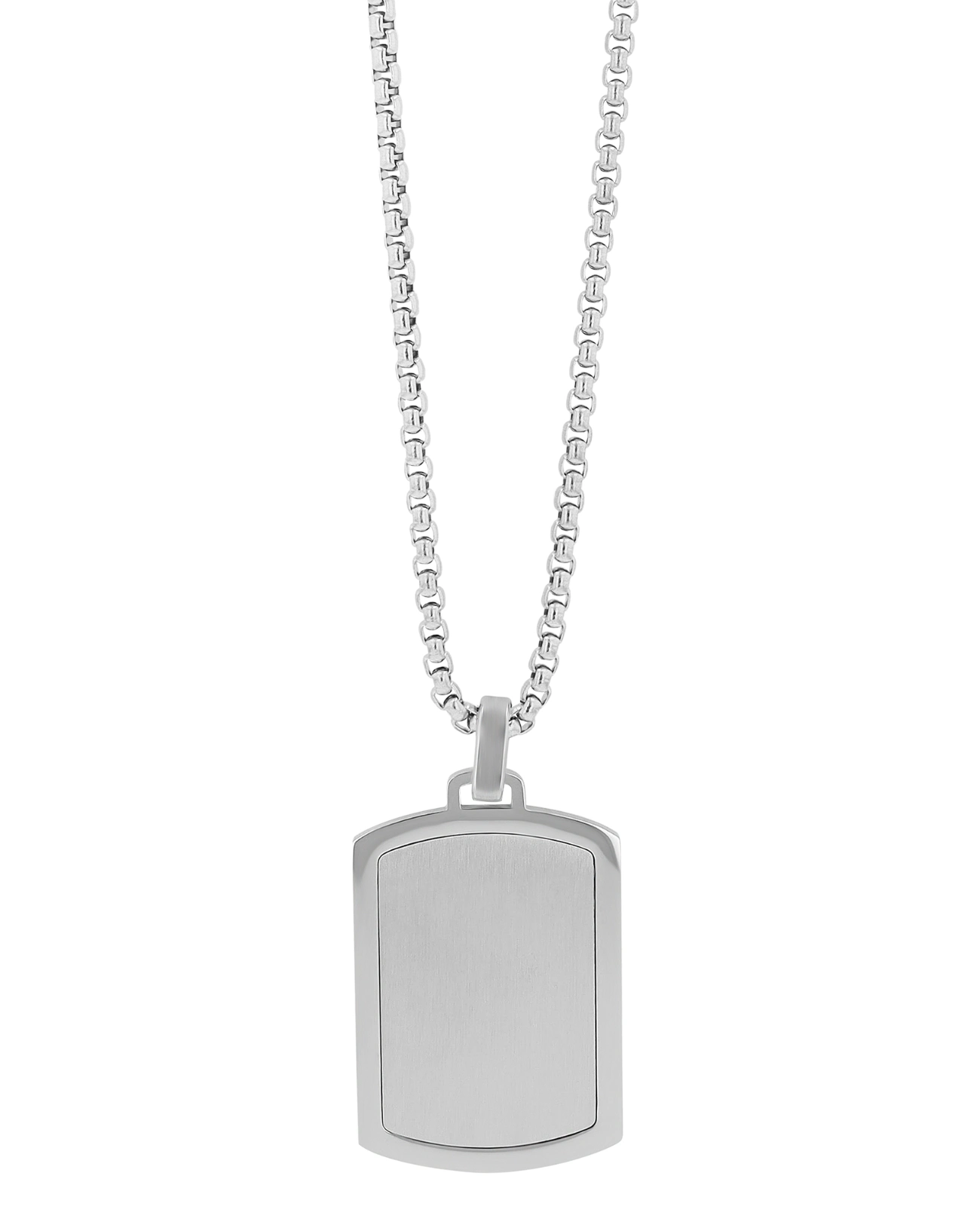 erbskette mit dog tag anhaenger eckig teilmattiert