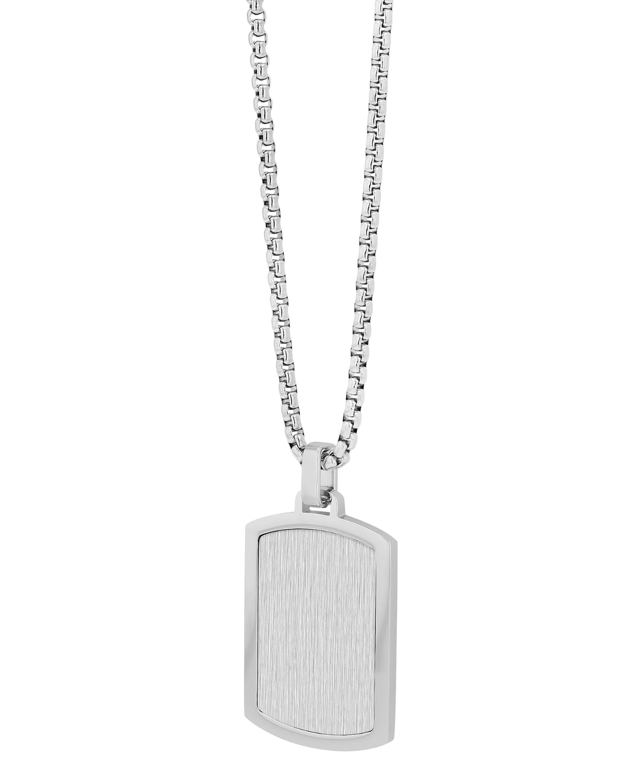 erbskette mit dog tag anhaenger eckig teilmattiert