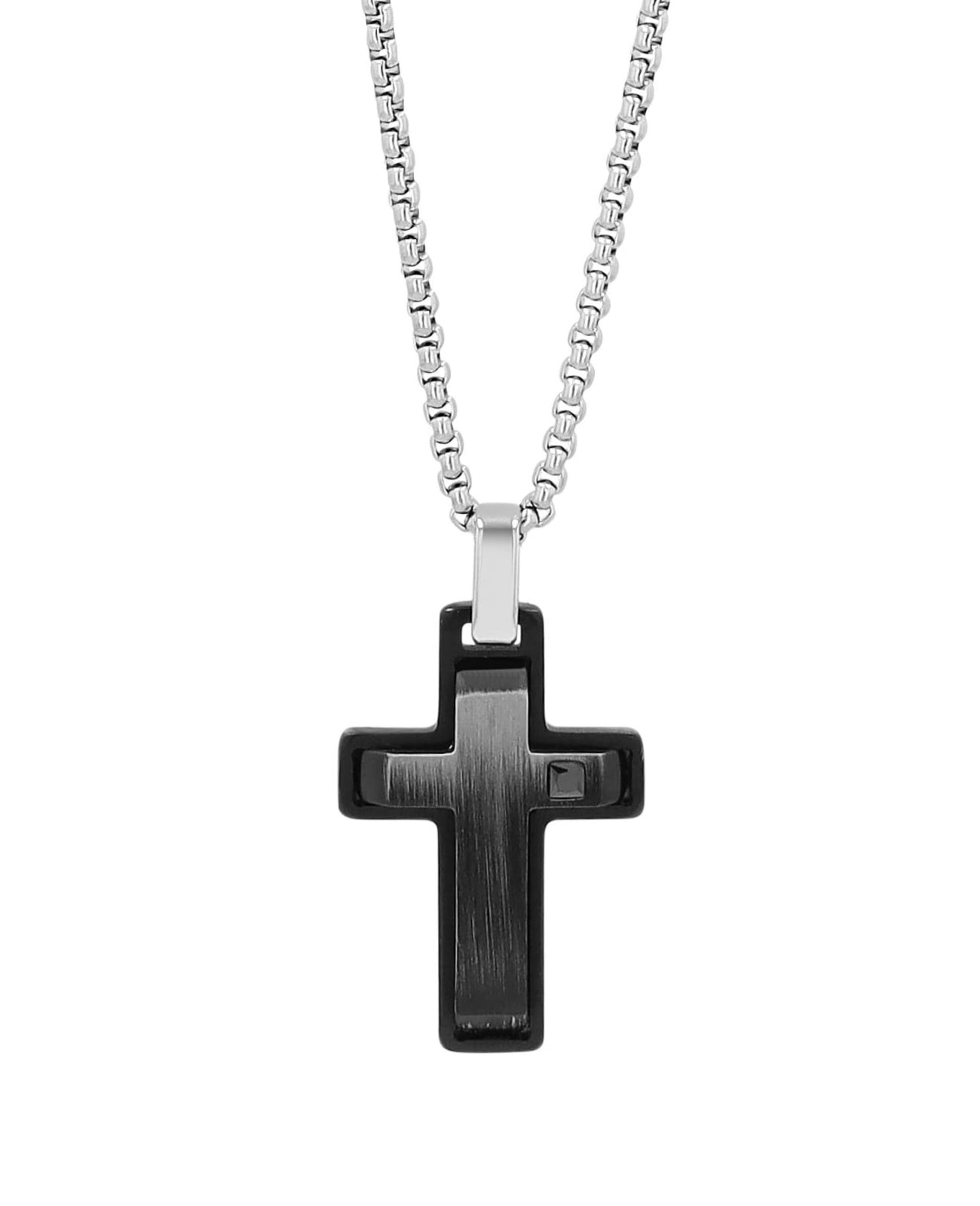 Veneziakette mit Karabinerverschluß Anhänger kantiges Kreuz