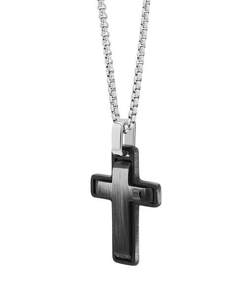 Veneziakette mit Karabinerverschluß Anhänger kantiges Kreuz