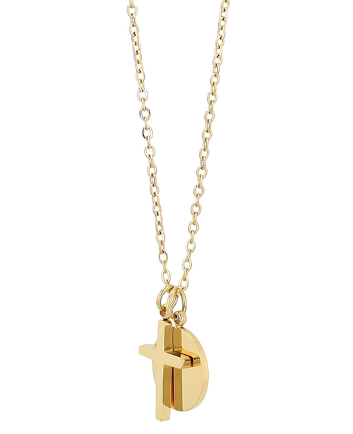Ankerkette mit anhänger kreuz und gravurscheibe