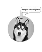 Beispiel für Fotogravur Hund Husky