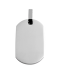 dog tag anhaenger glaenzend rechteckig oben und unten abgerundet