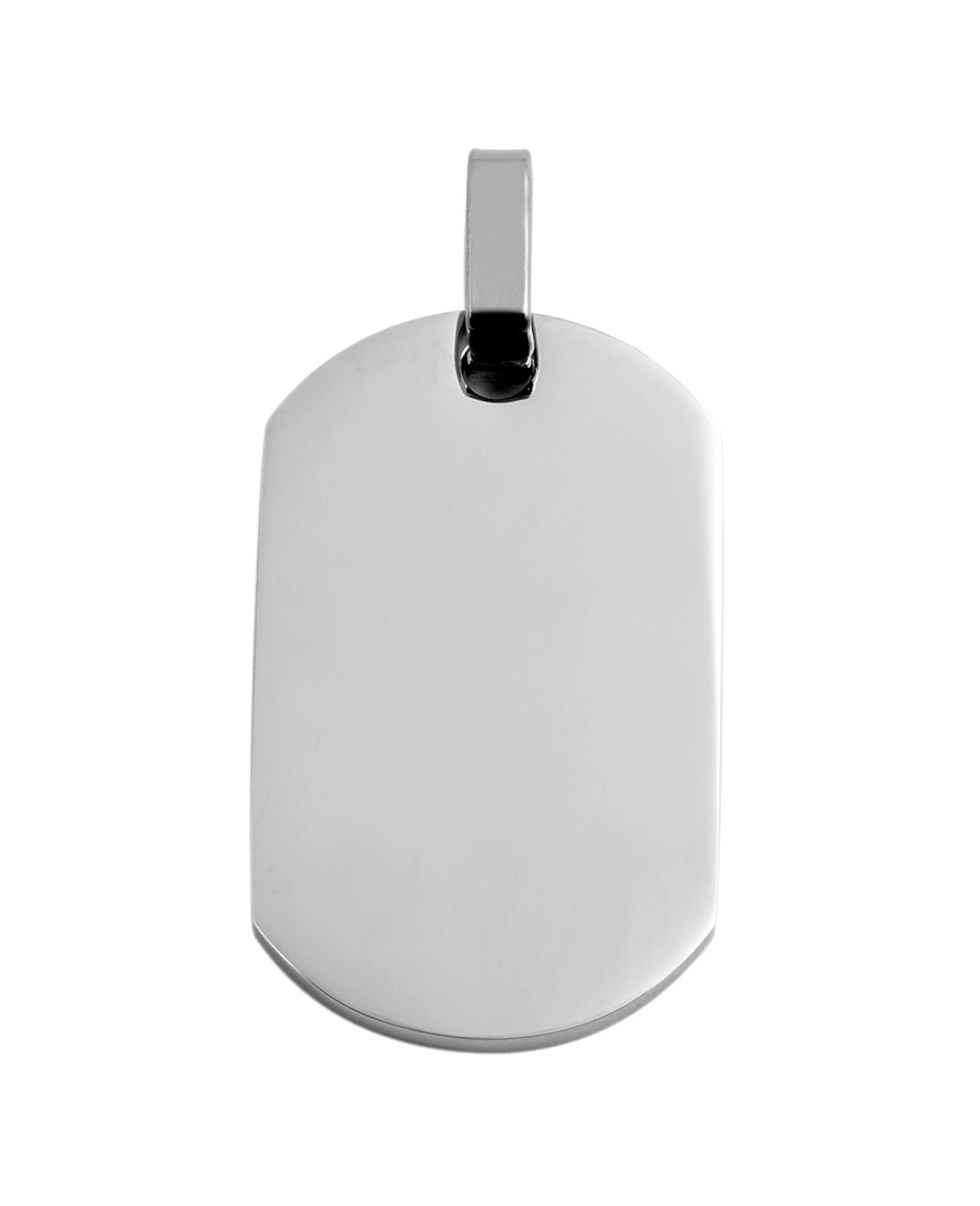 dog tag anhaenger glaenzend rechteckig oben und unten abgerundet