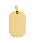 dog tag anhaenger glaenzend rechteckig oben und unten abgerundet