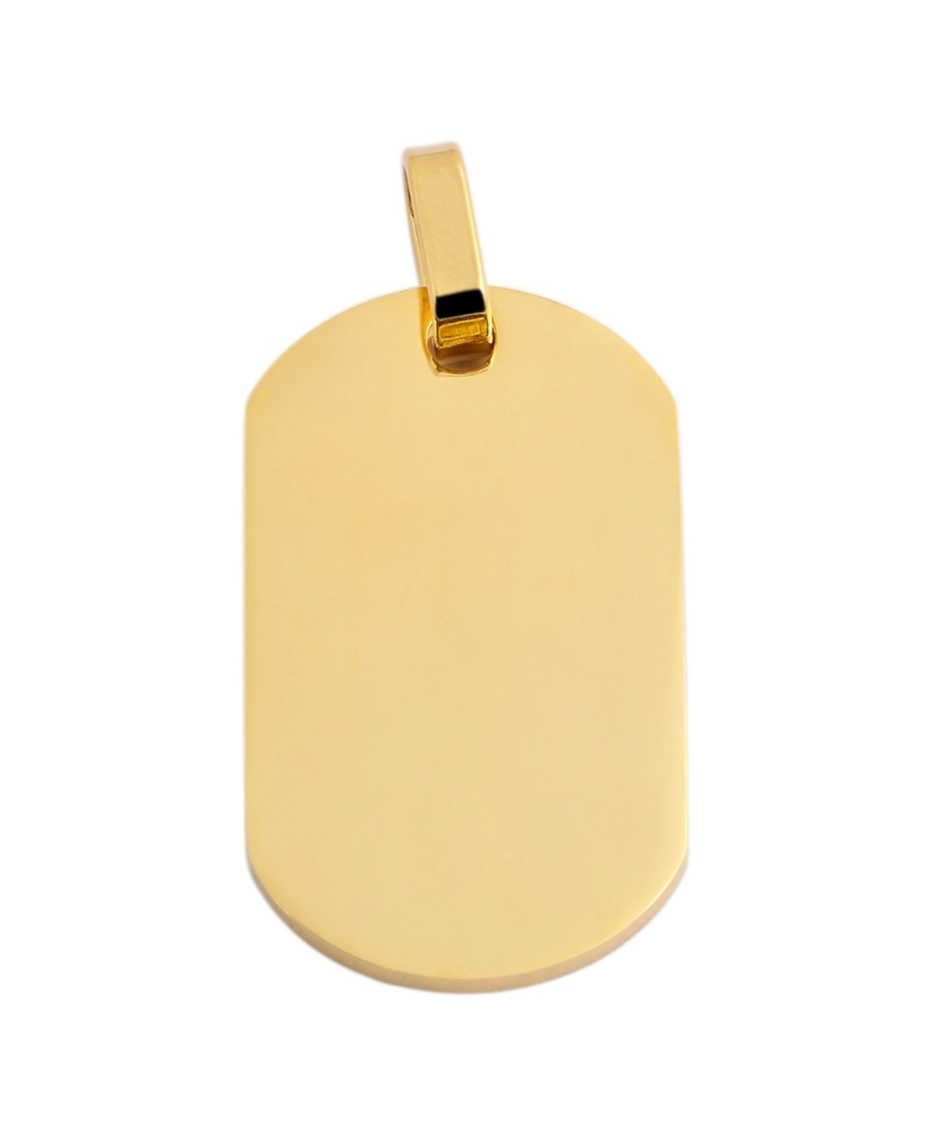 dog tag anhaenger glaenzend rechteckig oben und unten abgerundet