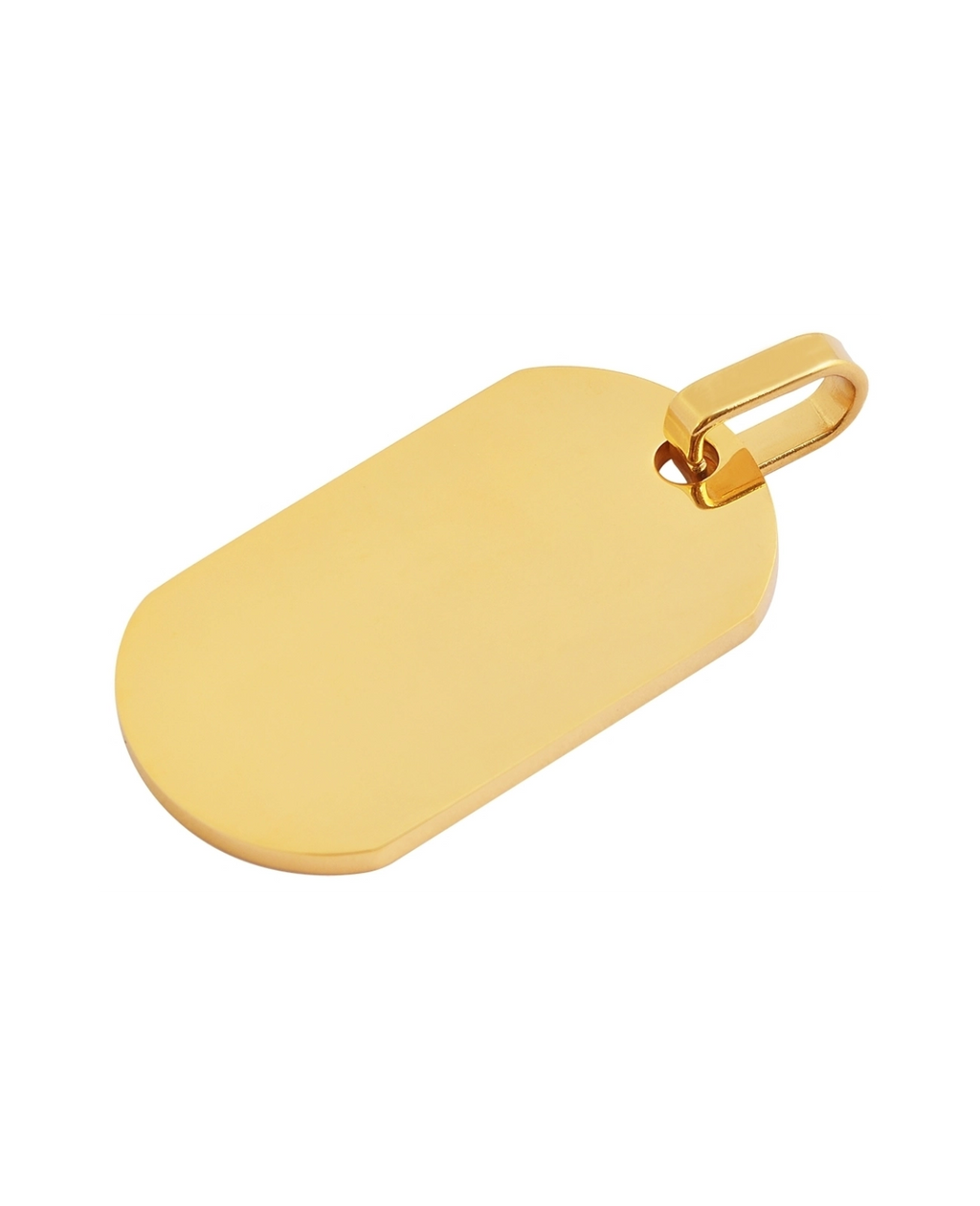 dog tag anhaenger glaenzend rechteckig oben und unten abgerundet