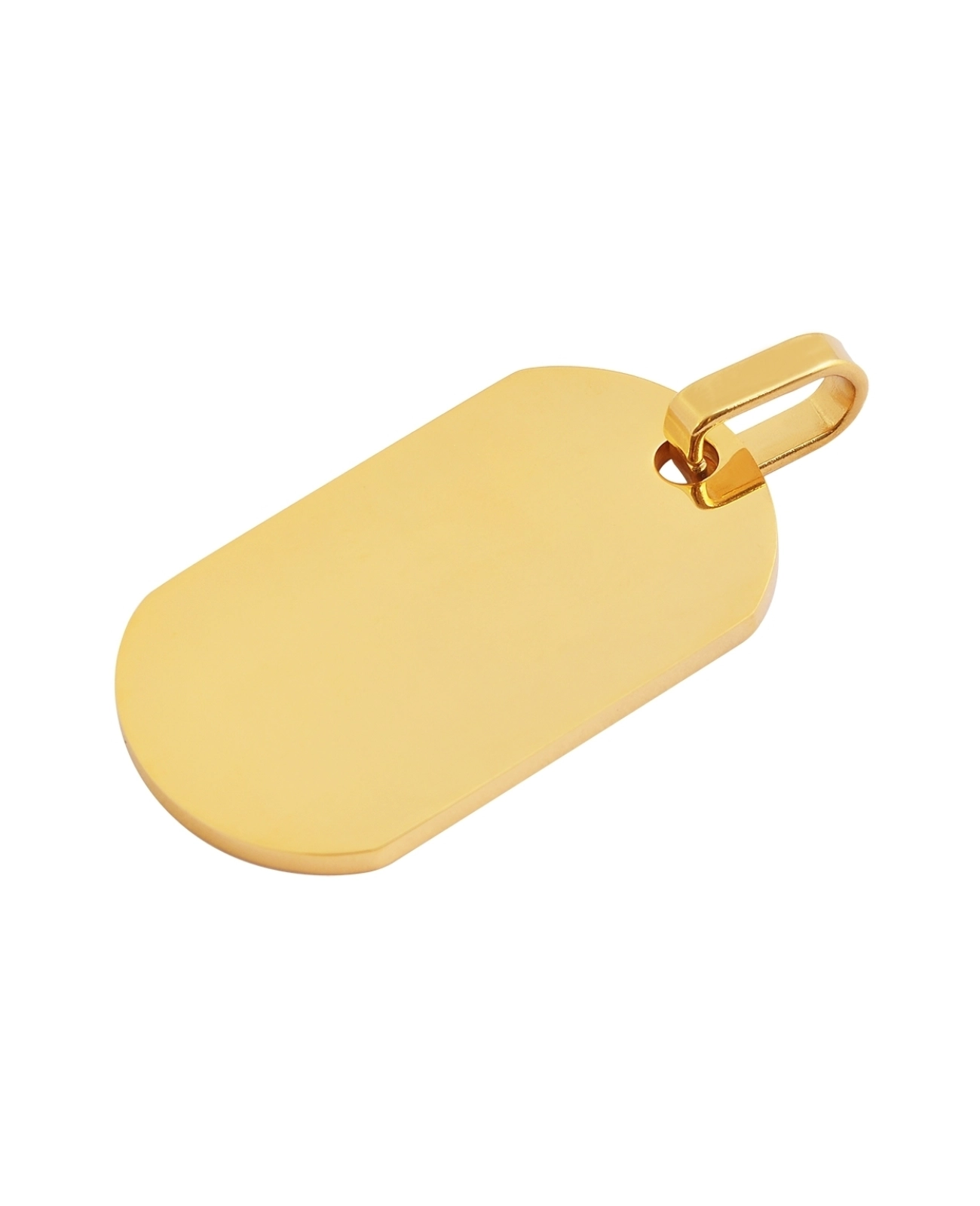 dog tag anhaenger glaenzend rechteckig oben und unten abgerundet