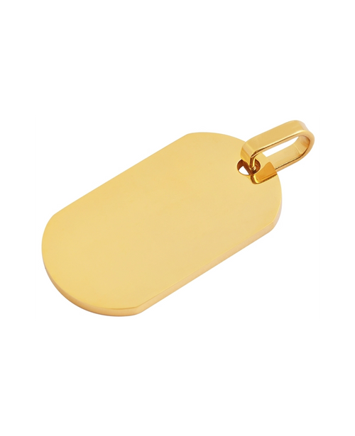 dog tag anhaenger glaenzend rechteckig oben und unten abgerundet