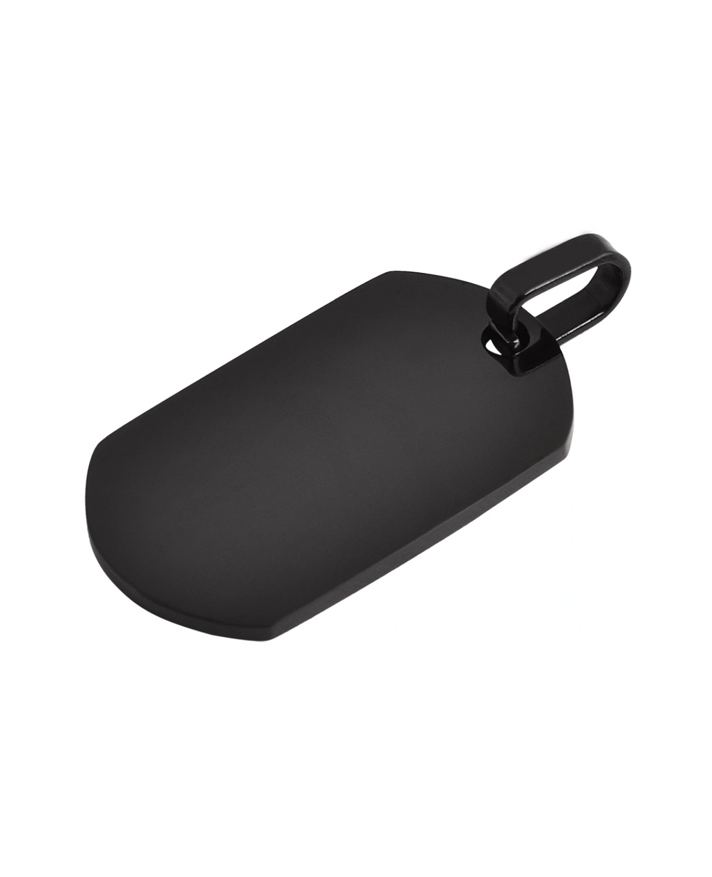 dog tag anhaenger glaenzend rechteckig oben und unten abgerundet