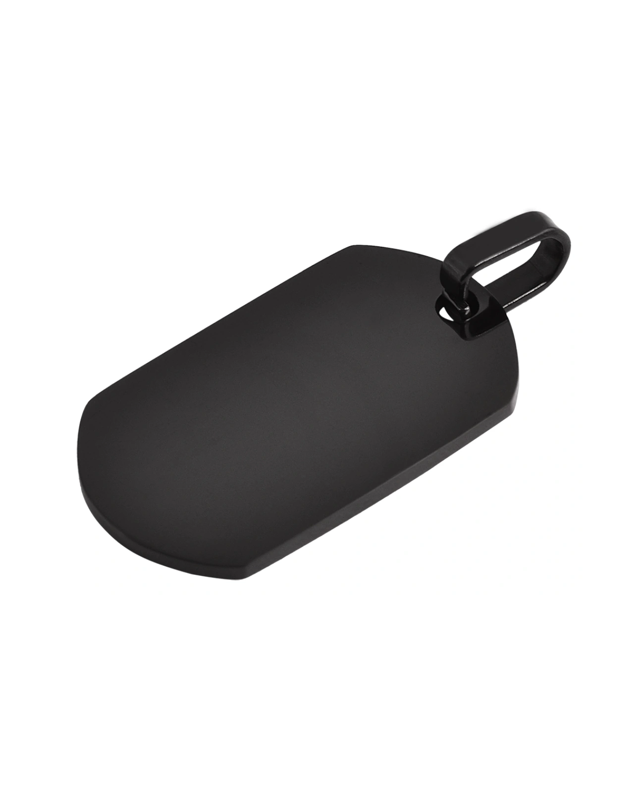 dog tag anhaenger glaenzend rechteckig oben und unten abgerundet